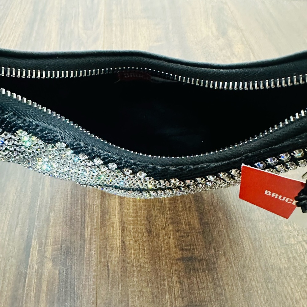 Bruce Glen Logo Mini Egg Rhinestone Mesh Hobo Bag - Picture 14 of 15